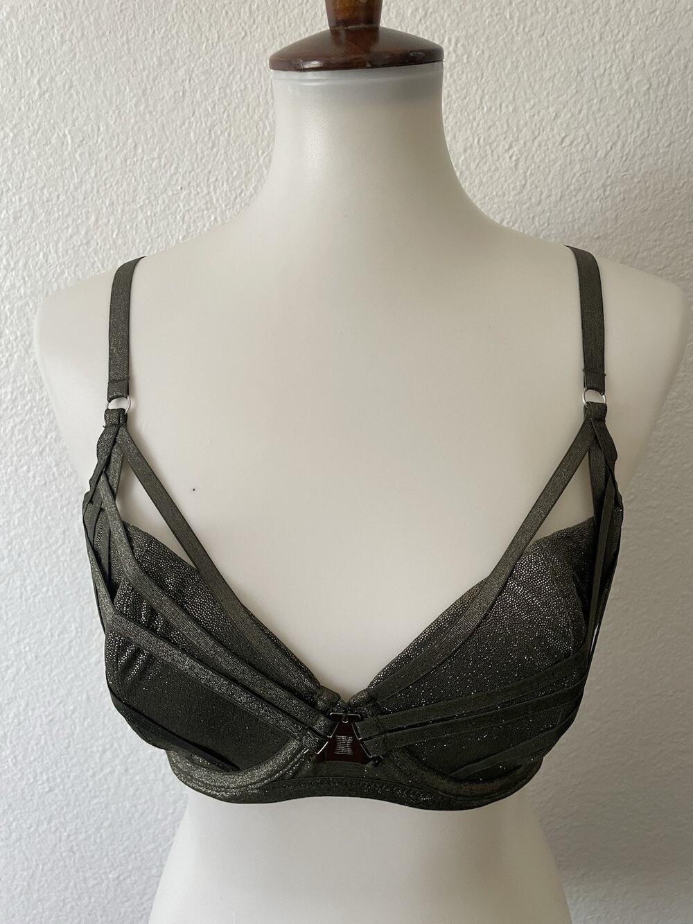 Savage Fenty Bra Metallic Caged Strappy Whimsigoth Boudoir Lingerie